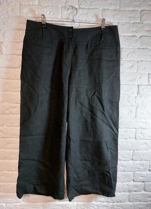 Фирменные льняные бриджи капри