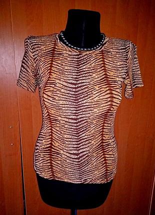 Футболка 44-46 тигрова з люрексом
