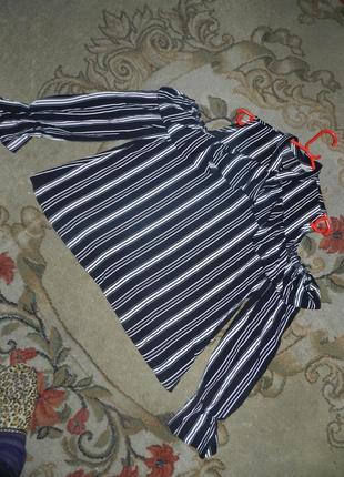 Шикарная блузка с воланами и открытыми плечами,большого размера,clockhouse6 фото