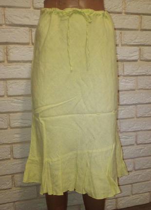 Натуральная, льняная юбка  36  h&m