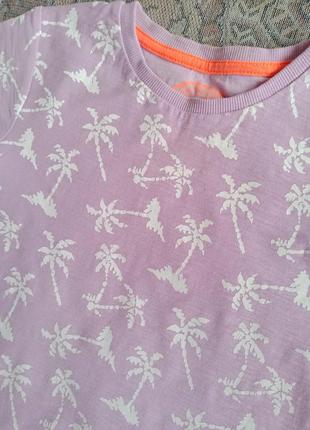 Новая хлопковая летняя футболка с пальмами  100% хлопок4 фото