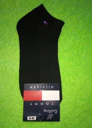 Носки спортивные укороченные tommy hilfiger сетка чёрные