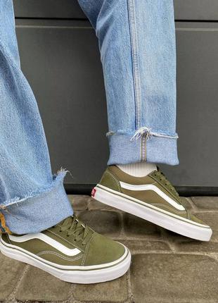 💚 vans khaki old skool замшеві кеди хакі уніснкс оливкові жіночі чоловічі венс олд скул весна літо кеды хаки оливковые