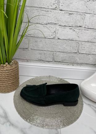Жіночі замшеві зелені туфлі7 фото