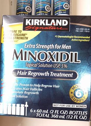 Kirkland minoxidil 5% киркланд міноксидил лосьйон для росту волосся й бороди — 3флакони3 фото