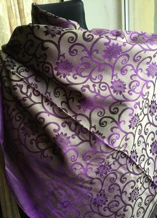 Хустка 90х90 см колір бузковий  беж