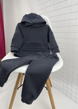 Стильний трикотажнрй костюм худі та джогерси