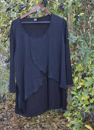 Чёрная блуза батал из вискозы с синтетикой 2xl (44-52) m&s mode