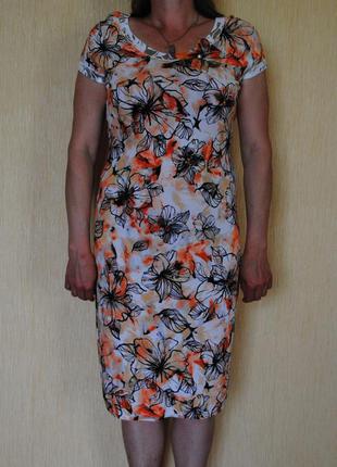 Летнее платье  с цветочным принтом франция phillippe carat   p. l/xl