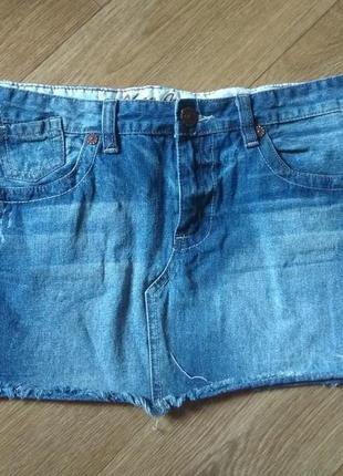 Крутая короткая джинсовая юбка м-ка