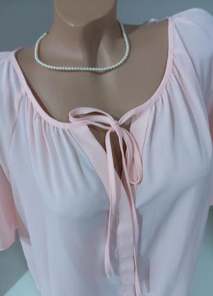 Блузон роза♀️туника🌷🌷🌷нежная блуза размер 40 (m,l )или как оверсайз👌3 фото