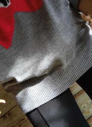 Светр-тунікажіночий з  візерунком далматинець сірий 42/465 фото
