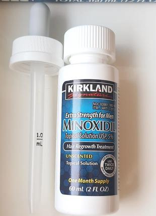 Kirkland minoxidil 5% киркланд миноксидил лосьон - 1 флакон с пипеткой-дозатором