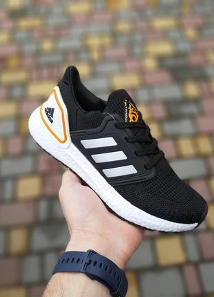 Жіночі літні кросівки policy adidas ultra boost чорні на білому срібло смужки весение кросівки адідас фалкон