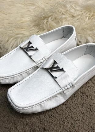 Мокасины белые бренд мужская обувь