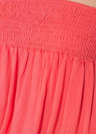 Комбинезон женский летний шорты лиф-резинка открытые плечи хлопок штапель коралловый 42 (xs/s).2 фото