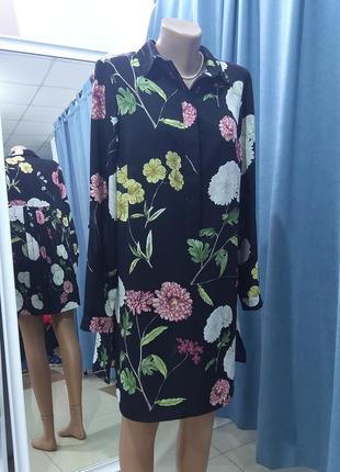 Блуза 🌷туніка ✅40размер блуза у квіти🌸туніка подовжена