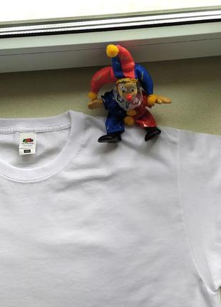 Белая базовая  женская футболка оверсайз большого размера  унисекс хлопковая fruit of the loom3 фото