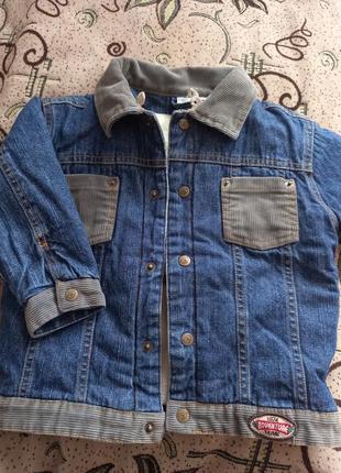 Джинсовці на флісі, джинсова куртка 92/1043 фото