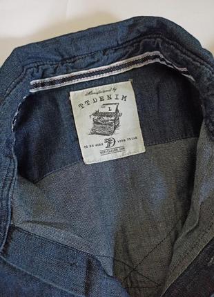 Длинная джинсовая женская рубашка с коротким рукавом.брендовий одяг stock3 фото