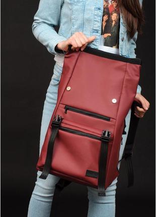 Жіночий рюкзак ролл бордо4 фото