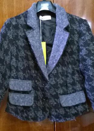 Стильный жакет р. s, м sellout италия гусиная лапка 40% шерсть пиджак5 фото