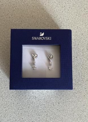 Сережки swarovski сердечка оригінал