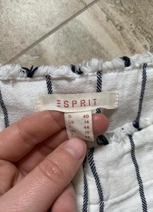 Шорты лён esprit белые в полоску льняные3 фото