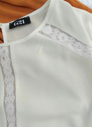 Летняя блуза с кружевом р 14（42）3 фото