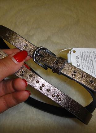 Пояс, ремень c&a женский тонкий, новый с биркой, бронзового цвета, пр-во германия