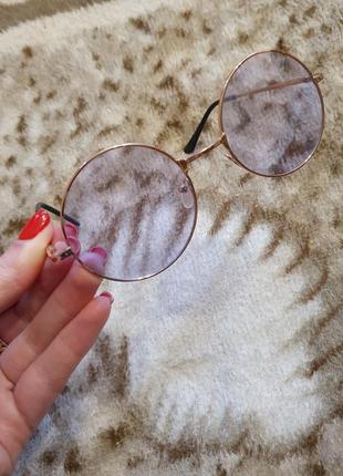Круглі окуляри тішейди з кольоровою лінзою3 фото