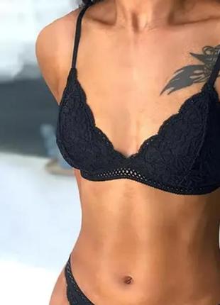 Бюстгальтер - бралетт лиф finetoo кружевной на резинке 2-ка черный