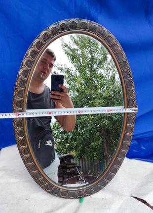 Зеркало в металлической раме срср советское зеркало в оправе овальное5 фото