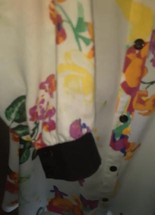 100% вискоза. женская яркая вискозная блуза, блузка, натуральная  рубашка мелкий цветок штапель3 фото