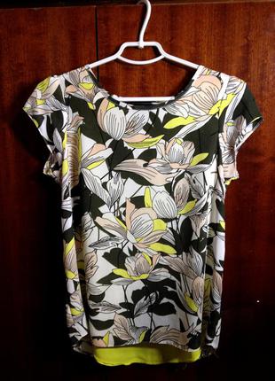 Яркая блуза dorothy perkins с интересной спинкой цветочный принт шифоновая2 фото