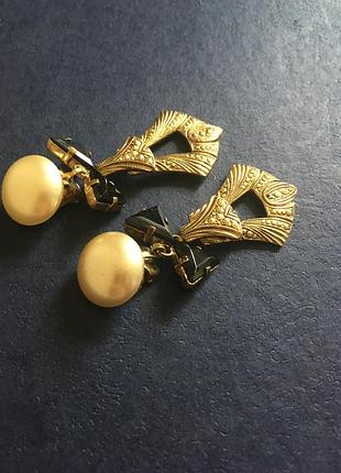 Серьги клипсы 6 см  винтажные