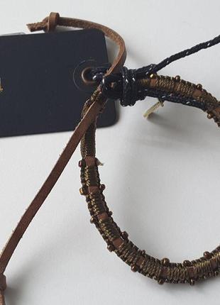 Супер браслет, шкіра з шовком і бісером, scotch&soda