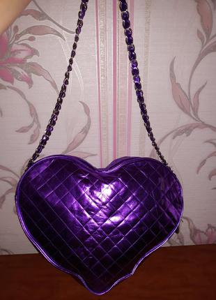Шикарная фиолетовая сумка в форме сердечка jb