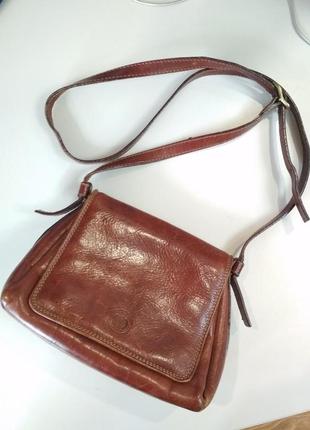 Винтажная кожаная сумка, сумочка giudi made in italy1 фото