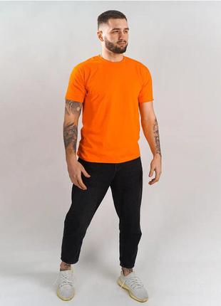 Базова оранжева чоловіча футболка 100% бавовна (+25 кольорів)3 фото