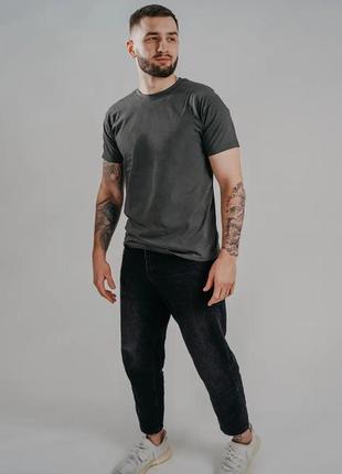 Базова чоловіча футболка 100% бавовна колір графіт (+25 кольорів)4 фото