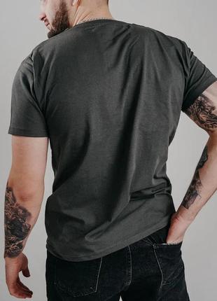 Базова чоловіча футболка 100% бавовна колір графіт (+25 кольорів)2 фото
