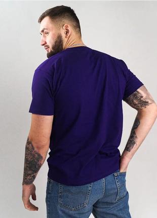 Базова фіолетова чоловіча футболка 100% бавовна (+25 кольорів)4 фото