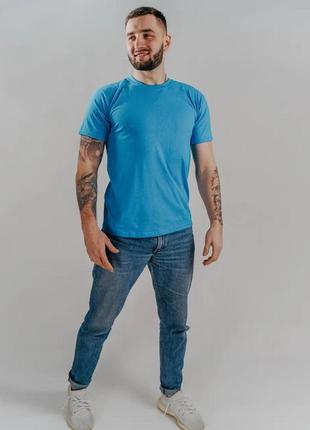 Базова чоловіча футболка 100% бавовна колір ультрамарин (+25 кольорів)2 фото