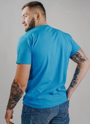 Базова чоловіча футболка 100% бавовна колір ультрамарин (+25 кольорів)3 фото