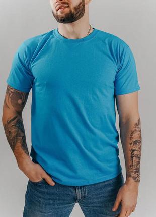 Базова чоловіча футболка 100% бавовна колір ультрамарин (+25 кольорів)4 фото