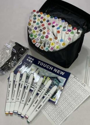 Маркеры touchnew, five model, 80 шт., двусторонние + подарки! новые!