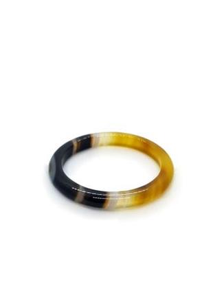 🌟💍 тонкое кольцо из натурального камня коричневый агат р.17,5 и 181 фото