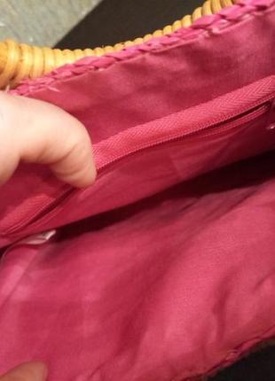 Женская плетеная сумка из соломки с круглыми ручкам4 фото