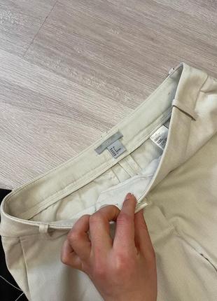 Базовые нюдовые бежевые брюки штаны базові класичні бежеві нюдові штани h&m s/m3 фото